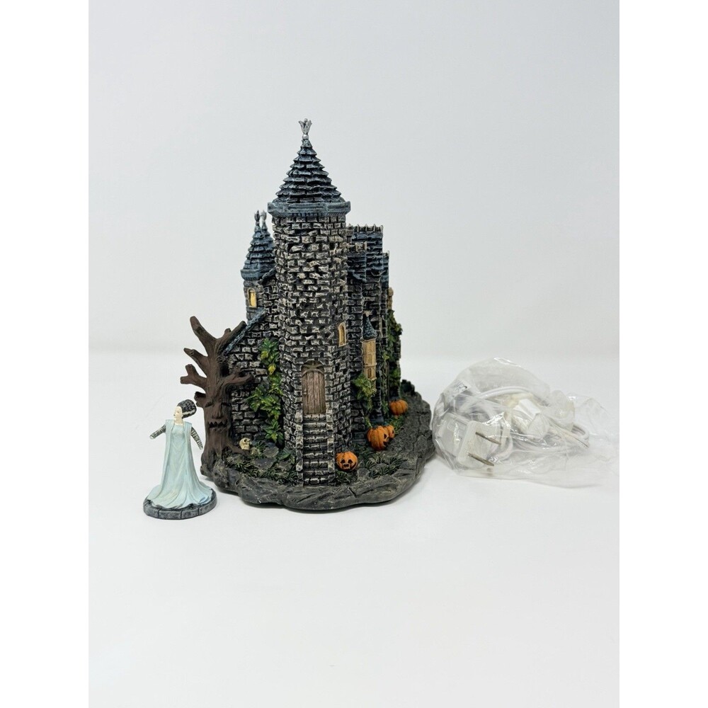 Hawthorne Village Universal Monsters Bride of Frankenstein Castle With Bride Box